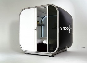 Snoozy, the inflatable pop-up hotel room from Snoozebox, offers premium on-site accommodation at events and festivals