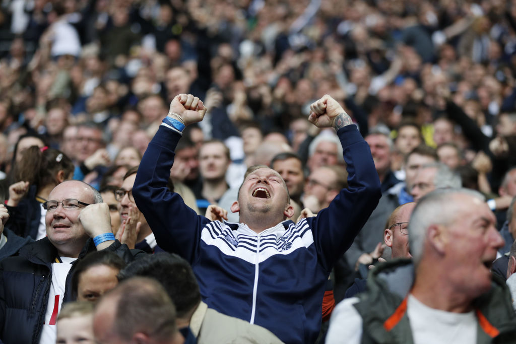 Football fan celebrating