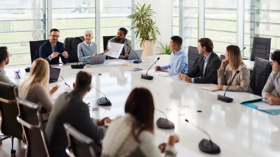 Business Meeting At Conference Table